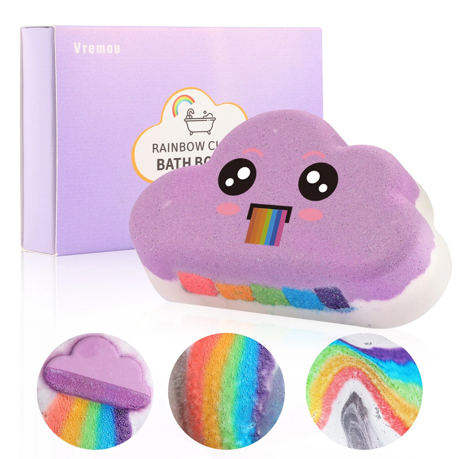 Vremou Purple Lavender Rainbow Bath Bomb